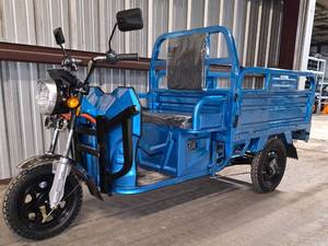 lot 5034 image: New Blue - IRET13 High-End Electric Tricycle 800W 60V20A - Dump Bed - Speed Regulating & Boosting Device to Ensure Strong Output Power - Very Powerful - LCD Panel - LED Headlights