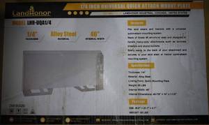 lot 3284 image: Unused LandHonor 14 Universal Quick Attach Mount Plate LHR-UQA14