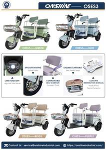 lot 7707 image: Onshine 3-Wheel Electric Scooter  OSEC-3  Blue