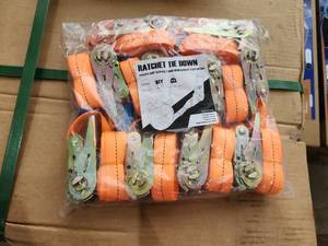 lot 7733 image: Onshine Tie-Down Straps & Ratchet Straps  OSRTD-3 11010 Pieces
