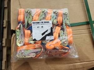 lot 7730 image: Onshine Tie-Down Straps & Ratchet Straps  OSRTD-25 18.210 Pieces