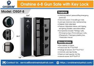 lot 7795 image: Onshine 6-8 Gun Safe with Key Lock  OSGF-8