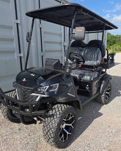 lot 8377 image: Captok Black OFF-ROAD 4-Seater Electric Golf Cart  60V, Backup Camera, Bluetooth  CK-GC22S - Paint ScratchDamage See Pics