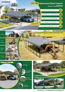 lot 7770 image: Onshine 20 x 30 Metal Shed Carport  OS2030