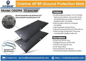 lot 7779 image: Onshine 15 Pieces of 4ft8ft Ground Protection Mats - Black, Diamond Plate Tread Design  OSGPM