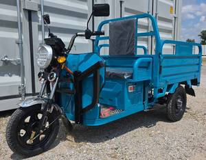 lot 5031 image: Blue - IRET13 High-End Electric Tricycle 800W 60V20A - Dump Bed - Speed Regulating & Boosting Device to Ensure Strong Output Power - Very Powerful - LCD Panel - LED Headlights
