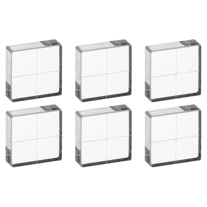 lot 37049 image: 1x1 Acrylic Stamp Block, 6Pcs Clear Stamping Block with Grid Lines Decorative Mounting Blocks Square for Scrapbooking DIY Crafts Card Making - Retail $6
