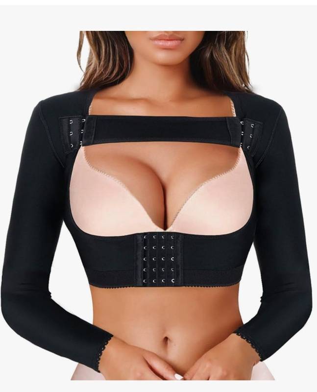 lot 37100 image: Women Upper Arm Shaper Post Surgical Compression Sleeves Slimmer Tops Posture Corrector Vest Shapewear - Retail $30