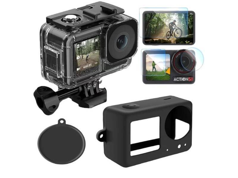 lot 37119 image: Accessories Kit for DJI Osmo Action 5 pro  43 Waterproof Case Housing Glass Screen Protector Film Silicone Case Lens Cover for DJI Action 5Pro  43 - Retail $20