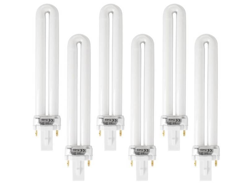 lot 37173 image: 9W 21050 U-Shape 2 Pin Base Replacement UV Light Bulbs for DynaTrap Indoor Trap Models DT3009, DT3019, and DT3039 - Pack of 6 - Retail $16
