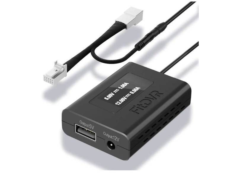 lot 57306 image: Dash Camera Power Adapter (10-Pin) for Toyota and Lexus, Connects to Rearview Mirror, LED Display, Built-in USB Power Source, Easy Install, Plug and Play, 5V 12V Output,D3-035 - Retail $25