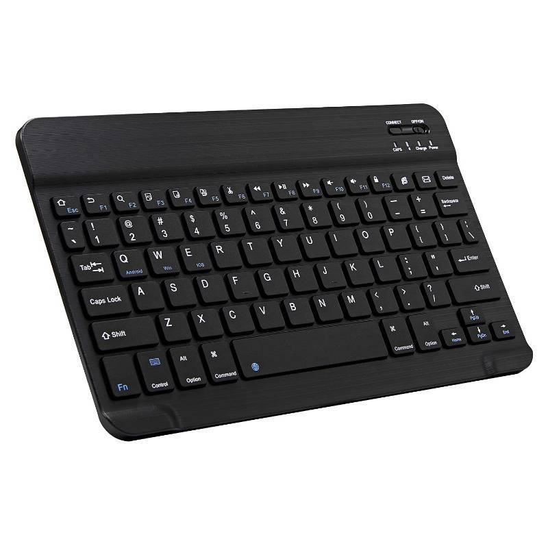 lot 57338 image: Ultra-Slim Bluetooth Keyboard Portable Mini Wireless Keyboard Rechargeable for Apple iPad iPhone Samsung Tablet Phone Smartphone iPadOS iOS Android (10 inch Black) - Retail $11