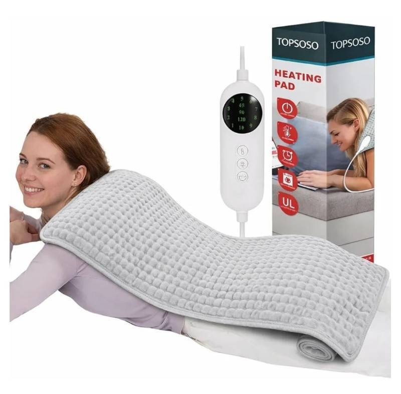 lot 57398 image: Large Heating Pad, 21x41 Extra Large Heating Pad for Back Pain Relief Electric Heating for Period Cramps Shoulders Pain Relief MoistDry Heat 10 Heat Setting Auto Shut Off Gift for Women Men - Retail $25