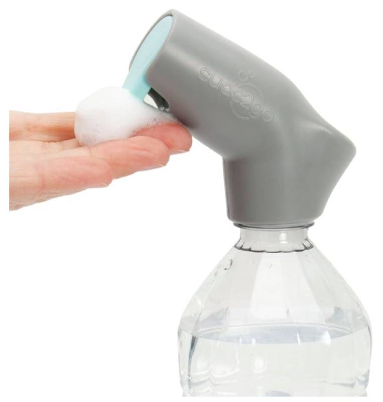 lot 57458 image: Suds2go Wash Refillable Caps 2-Pack, Portable Hand Washing Station with Foam Pump, As Seen on Shark Tank, Great for Outdoor Use - Retail $25