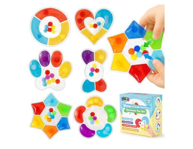lot 57341 image: 6PCS Color Sorting Toys, Sensory Fidget Toys for Kids Color Matching Game Travel Essential Birthday Gifts Goodie Bags - Retail $15