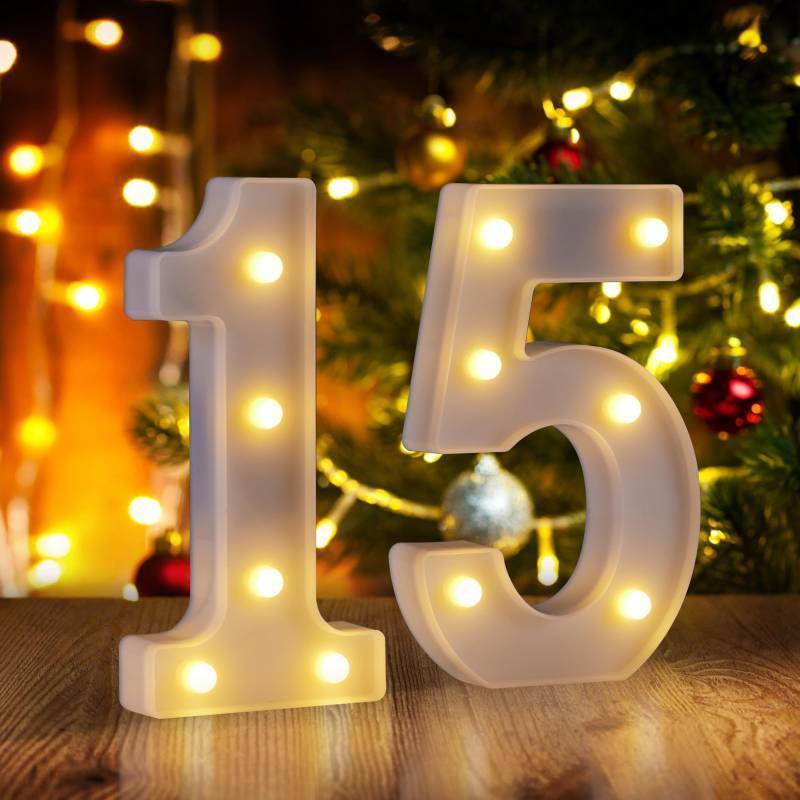 lot 57385 image: Marquee Numbers 15th Birthday Decorations For Girls Boys,15 Light Up - Retail $14