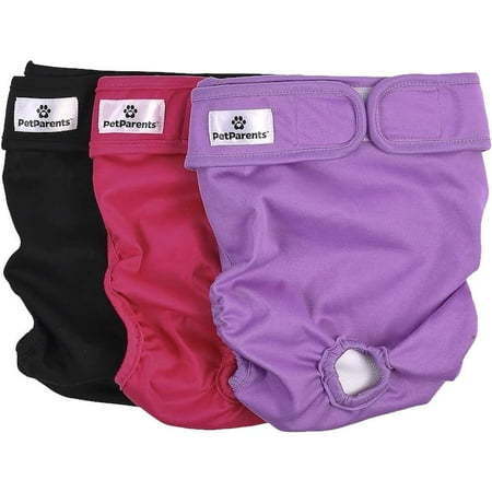 lot 57436 image: Pet Parents Premium Washable Dog Diapers & Extenders  (3pack) of Female Dog Diapers  Color Princess  Size Large Dog Diapers Female - Retail $18