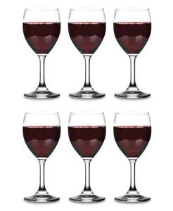 lot 57763 image: 8.5 Ounce Small Wine Glasses Set of 6, Fancy Red and White Wine Glass, Durable Stem, Copas De Vino Dishwasher Safe - Retail $30