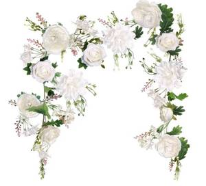 lot 57773 image: Peony Garland, Rose Flower Vine, Arch Flowers, 6 Length, Floral Garland for Decor Home Table Runner Mantle Decoration - Retail $20