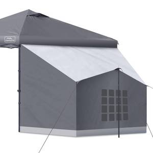 lot 57791 image: KAMPKEEPER Side Tent, Camping Tent for 10 x 10 Pop Up Canopy, Easy Set Up Gazebo,Compatible with 10 Wide Canopy Tents (Grey) - Retail $85