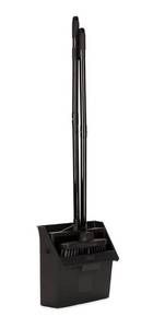 lot 57804 image: Carlisle FoodService Products Duo-Pan Upright Dust Pan and Broom Set, Essential Cleaning Tools for Home and Commercial Use, 36 Handle - Retail $34