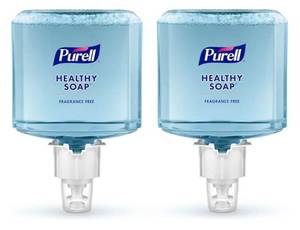 lot 57806 image: PURELL Brand HEALTHY SOAP Gentle and Free Foam, Fragrance Free, 1200 mL Refill for PURELL ES6 Automatic Soap Dispenser (Pack of 2) - Retail $40