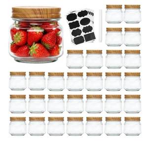 lot 57816 image: Glass Storage Jars with Bamboo Lids Set of 24 - Retail $25