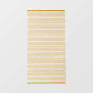 lot 2182 image: Striped Sand Resist Beach Towel Yellow - Sun Squad Cotton, Lightweight, Dobby Weave, Machine Washable