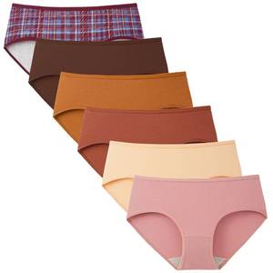 lot 2230 image: INNERSY Womens Underwear Cotton Hipster Panties Regular & Plus Size 6-Pack(Retro Plaid,Small)