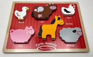 lot 145 image: Melissa & Doug Farm Animals Wooden Puzzle