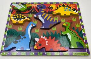 lot 150 image: Melissa & Doug Dinosaur Wooden Chunky Puzzle