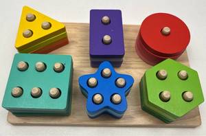 lot 154 image: Wooden Shape Sorting Educational Toy Set