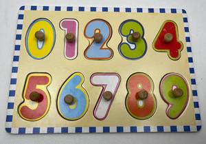 lot 155 image: Wooden Numbers Puzzle Board 0-9
