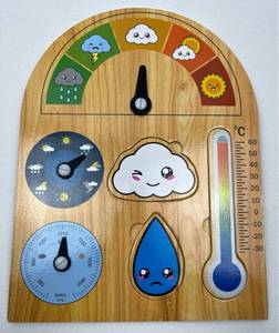lot 157 image: Childrens Wooden Weather Station Educational Toy
