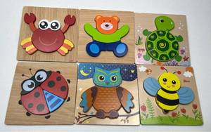 lot 162 image: Wooden Animal Puzzle Set for Toddlers
