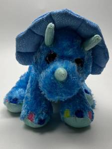 lot 199 image: Blue Plush Triceratops Dinosaur Stuffed Animal