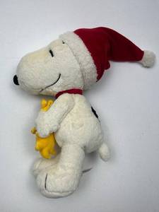 lot 200 image: Snoopy Christmas Santa Hat Plush with Woodstock