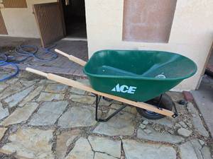 lot 12 image: Ace Hardware Steel Wheelbarrow with Wooden Handles