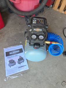lot 30 image: McGraw 3 Gallon Oil Free Portable Air Compressor