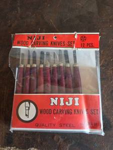 lot 137 image: Niji Wood Carving Knives Set 9 Pieces