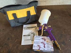 lot 146 image: Central Pneumatic 20 oz HVLP Gravity Feed Spray Gun with Carry Bag