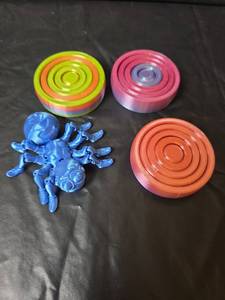 lot 241 image: 3D Printed Fidget Spinner Collection with Spider Figure