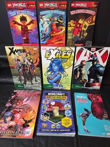 lot 254 image: Marvel Comic Books, Lego Ninjago and Minecraft Books