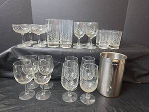 lot 279 image: Crystal Glassware Set with Ice Bucket