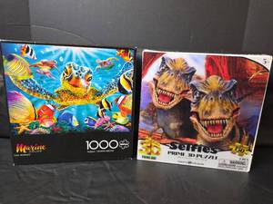 lot 300 image: Jigsaw Puzzles- Marine Life and Dinosaur Themes