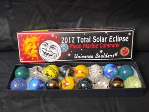 lot 305 image: 2017 Total Solar Eclipse Universe Boulders Marble Collection by Moon Marble Company