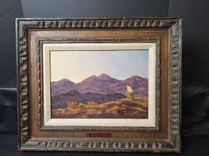 lot 321 image: The Quiet Desert - Kickapoo Logan Original Oil Painting