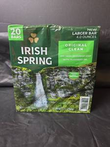 lot 341 image: Irish Spring Original Clean Deodorant Soap Bars 20 Pack
