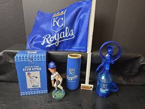 lot 399 image: Kansas City Royals Team Memorabilia Collection with Kevin Appier Bobblehead