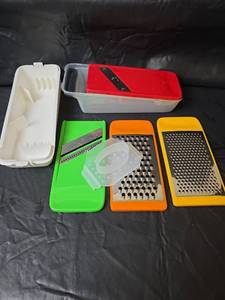lot 406 image: Kitchen Food Grater and Slicer Set with Multiple Blades
